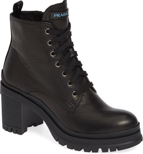 prada tractor boots|prada block heel combat boots.